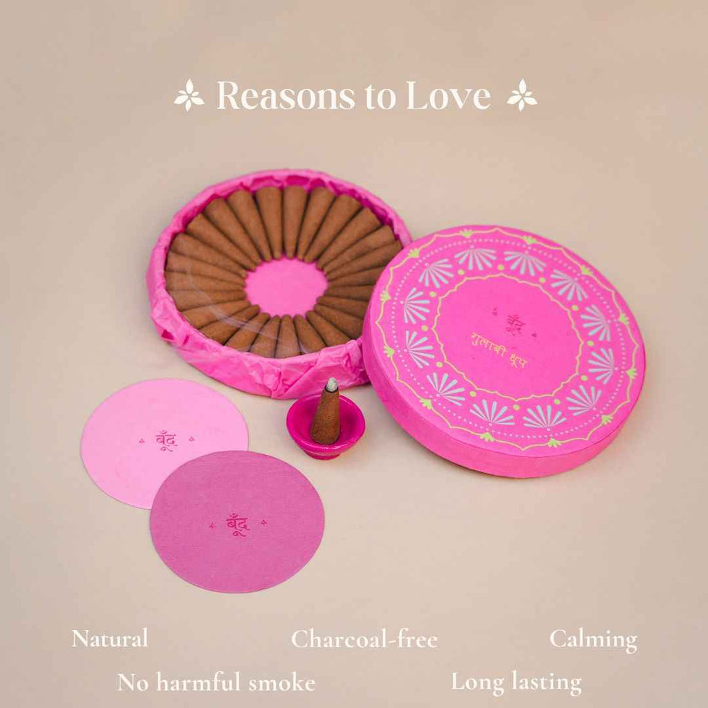 Gulabi Dhoop - Pure Indian Rose Incense Cones