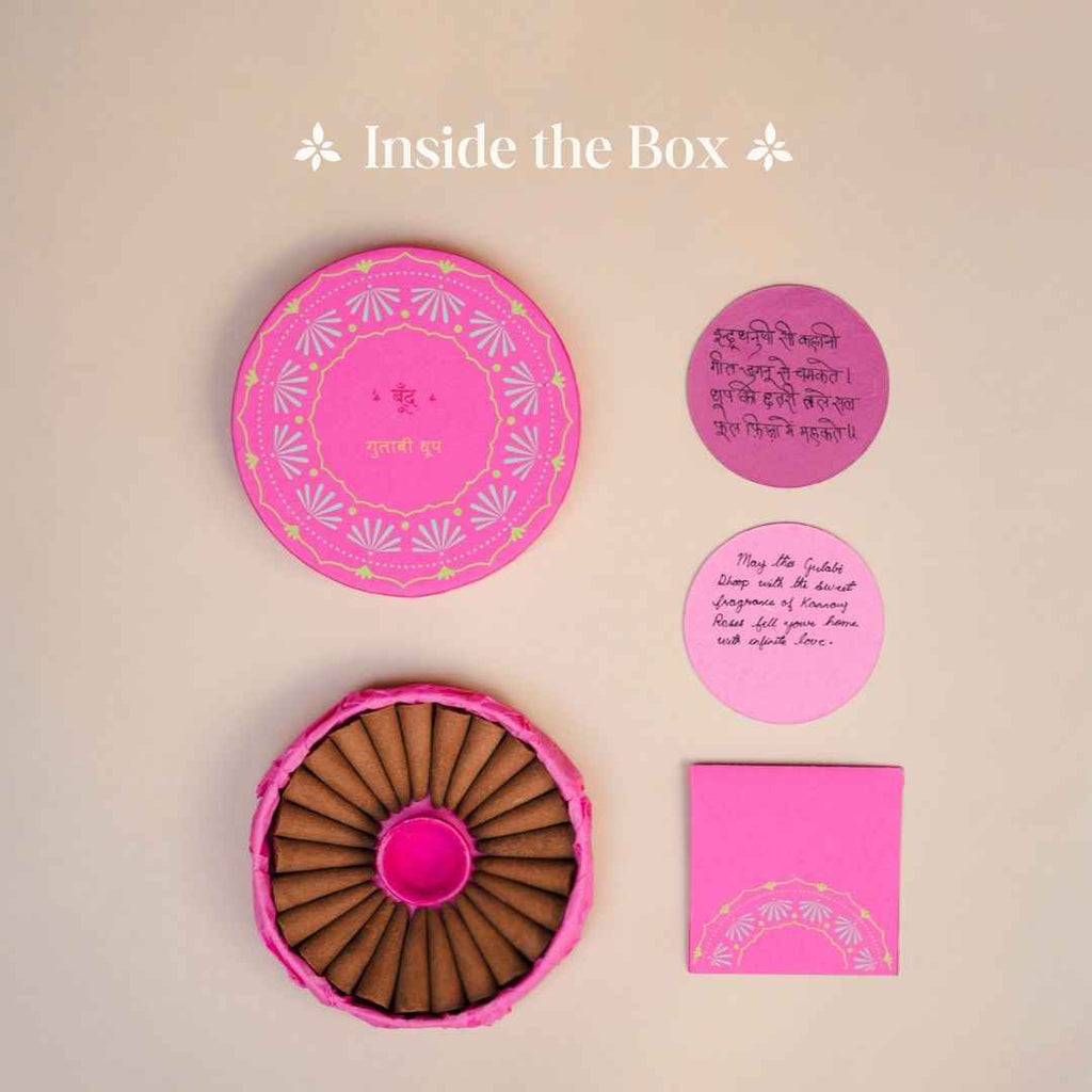 Gulabi Dhoop - Pure Indian Rose Incense Cones