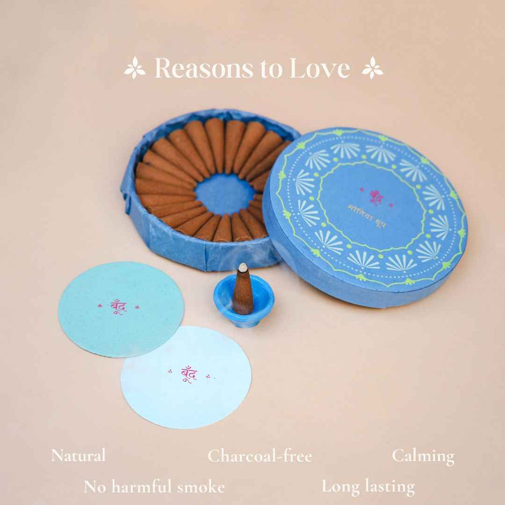 Boond Fragrances Motiya Dhoop - Pure Jasmine Incense Cones