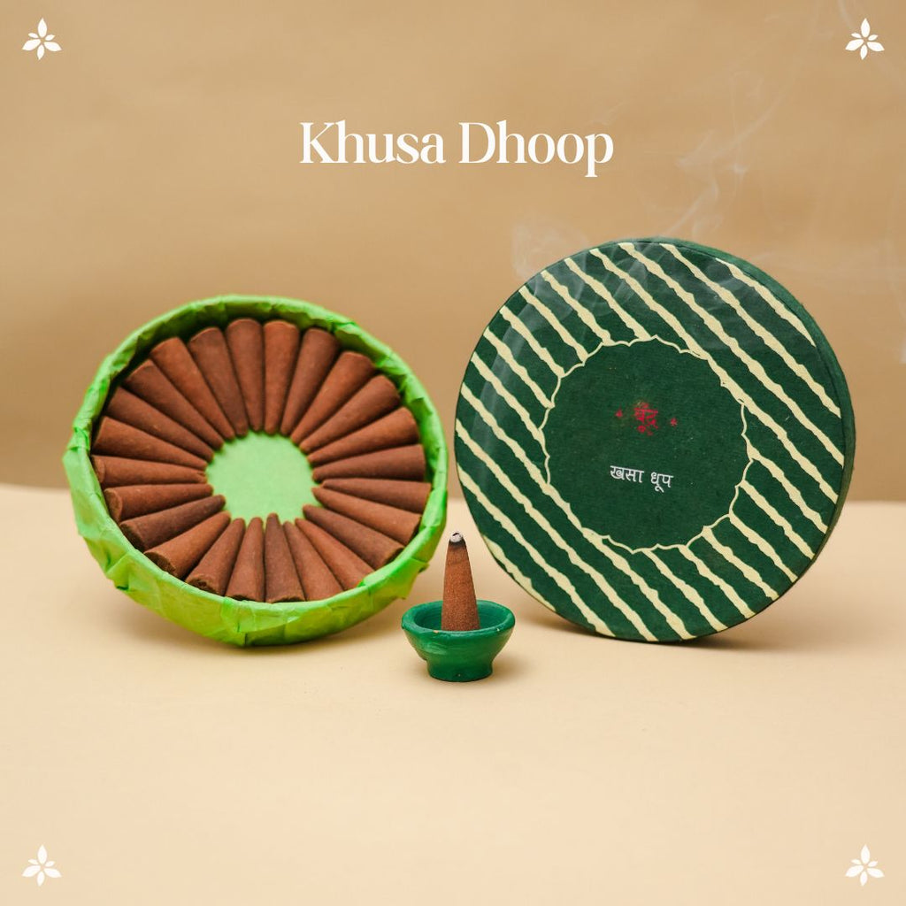 Khusa Dhoop - Pure Vetiver Dhoop Incense Cones