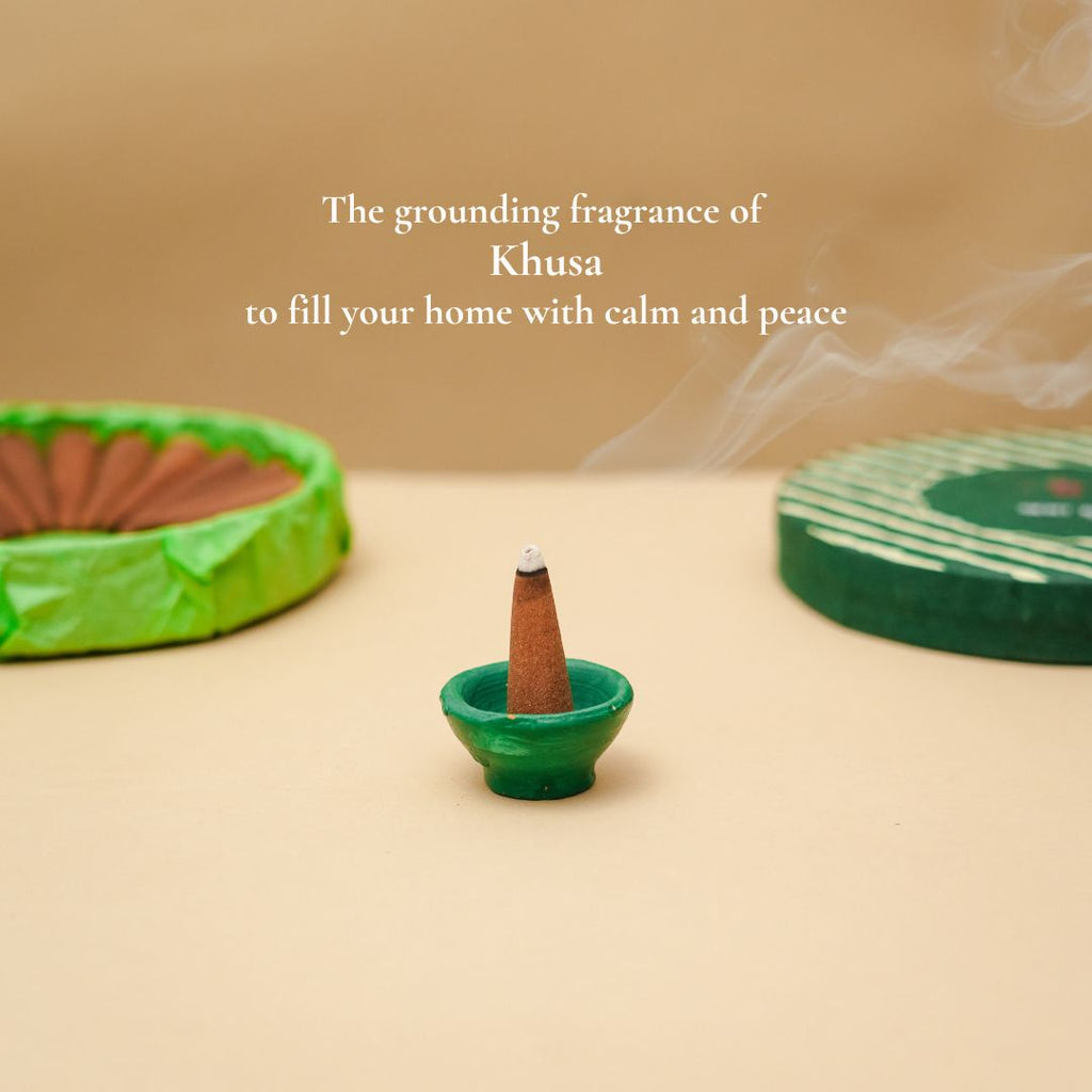 Khusa Dhoop - Pure Vetiver Dhoop Incense Cones