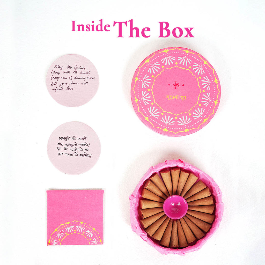 Pure Indian Rose Incense Cones