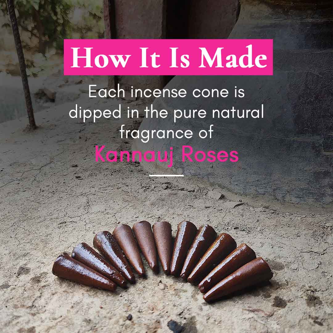 Pure Indian Rose Incense Cones