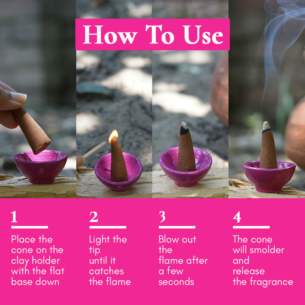 Pure Indian Rose Incense Cones