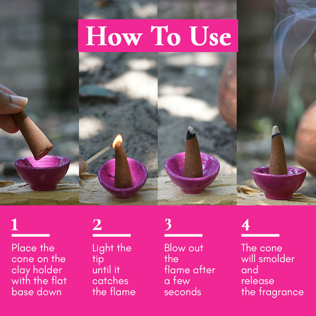 Pure Indian Rose Incense Cones